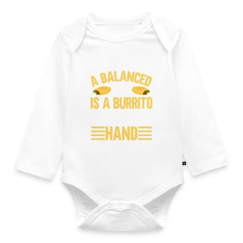 Burrito Gift - Organic Longsleeve Baby Bodysuit - white - Front