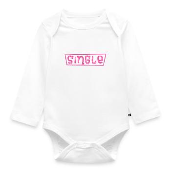 Lustiges Solo Single Männer Bachelor Junggeselle - Baby Bio-Langarm-Body - Weiß - Vorne
