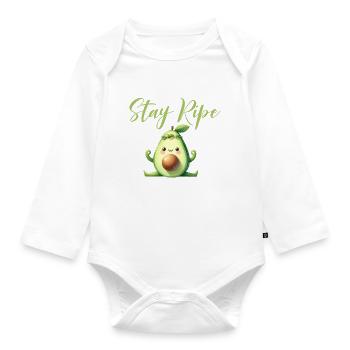 Avocado Gifts - Organic Longsleeve Baby Bodysuit - white - Front