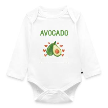 Avocado Gifts - Organic Longsleeve Baby Bodysuit - white - Front