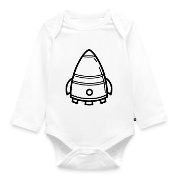 fliegende Untertasse - Baby Bio-Langarm-Body - Weiß - Vorne