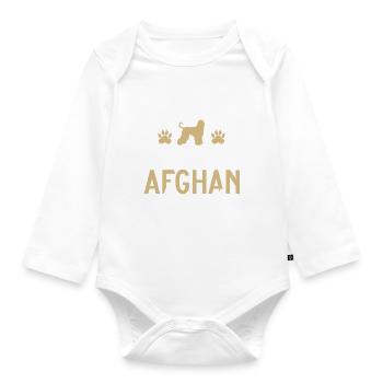 Afghan Hound Gifts - Baby Bio-Langarm-Body - Weiß - Vorne