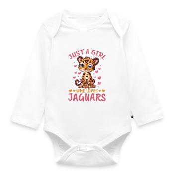 Drôle d’animal jaguar juste une fille qui aime les jaguars - Body Bébé bio manches longues - blanc - Devant