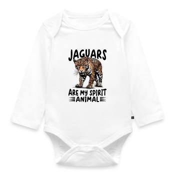 Drôle d’animal Jaguar Les jaguars sont mon animal spirituel - Body Bébé bio manches longues - blanc - Devant