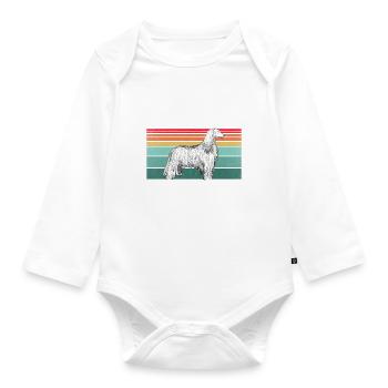 Afghan Hound Gifts - Baby Bio-Langarm-Body - Weiß - Vorne