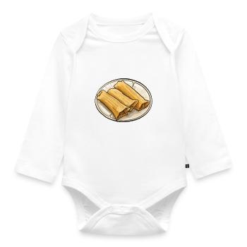 Tamale Mexikanisches Essen Tamale Liebhaber - Baby Bio-Langarm-Body - Weiß - Vorne