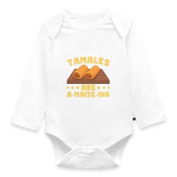 Tamale Mexikanisches Essen Tamale Liebhaber - Baby Bio-Langarm-Body - Weiß - Vorne