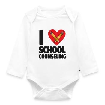 School Counselor Heart I (Heart) - Baby Bio-Langarm-Body - Weiß - Vorne