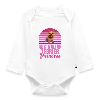 Australian Terrier Gifts - Baby Bio-Langarm-Body - Weiß - Vorne