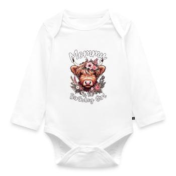 Mommy Of The Birthday Girl - Organic Longsleeve Baby Bodysuit - white - Front