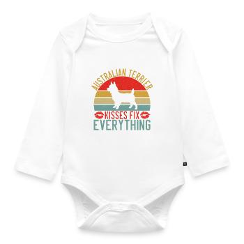 Cadeaux pour terrier australien - Body Bébé bio manches longues - blanc - Devant