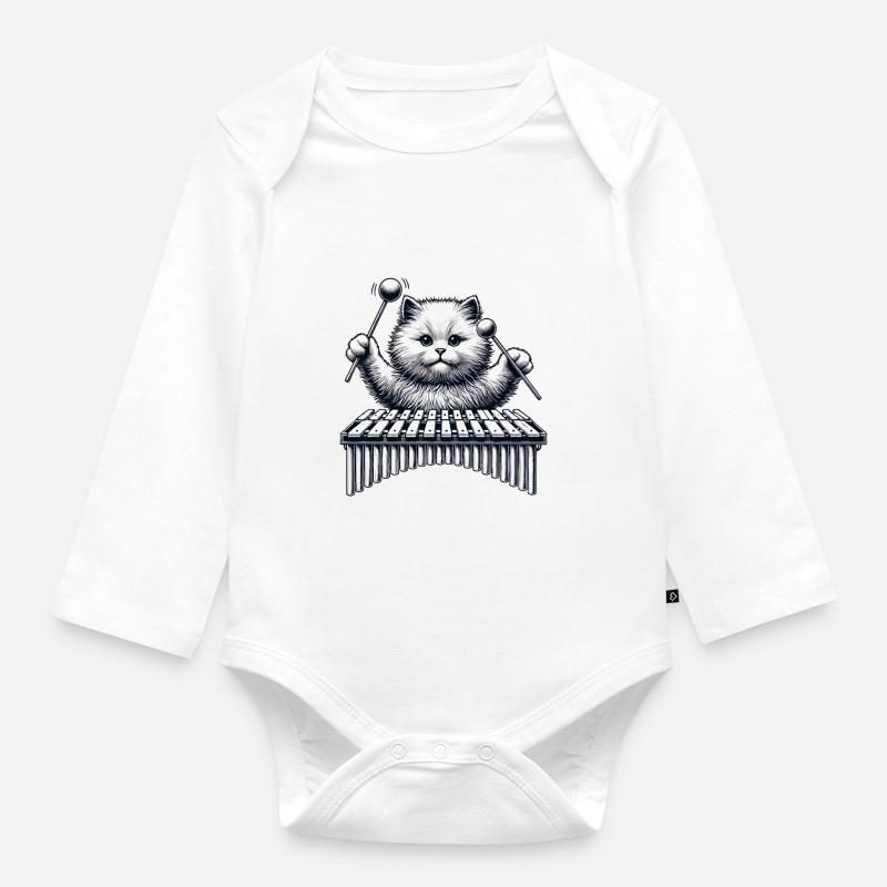 Vibraphon Vibraphonist - Baby Bio-Langarm-Body - Weiß