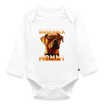 Rhodesian Ridgeback Mommy Dogs Mom Mother's Day Mom - Organic Longsleeve Baby Bodysuit - white - Front