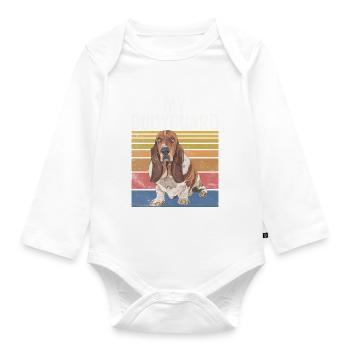 Basset Hound Gifts - Organic Longsleeve Baby Bodysuit - white - Front