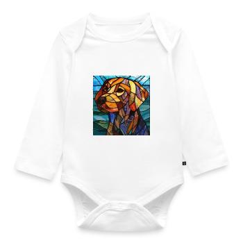 Stained Glass Artist Stained Glass Art - Organic Longsleeve Baby Bodysuit - white - Front