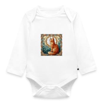 Vitrail artiste Vitrail Art - Body Bébé bio manches longues - blanc - Devant