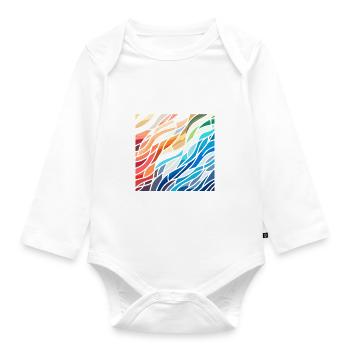 Vitrail artiste Vitrail Art - Body Bébé bio manches longues - blanc - Devant
