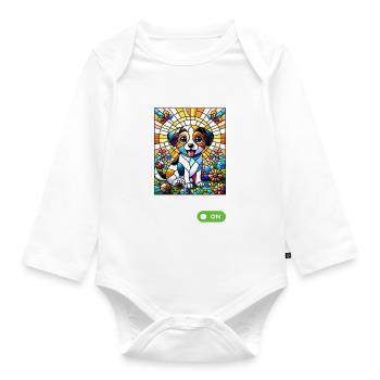 Vitrail artiste Vitrail Art - Body Bébé bio manches longues - blanc - Devant