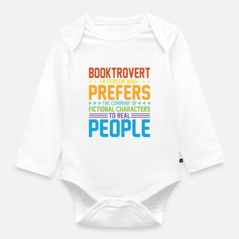 Booktrovert Definition Description 30 - Baby Bio-Langarm-Body - Weiß
