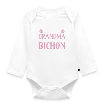 Cadeaux Bichon Frisé - Body Bébé bio manches longues - blanc - Devant