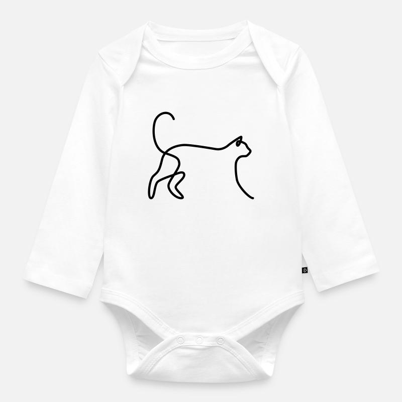 Cat 03 - Body Bébé bio manches longues - blanc