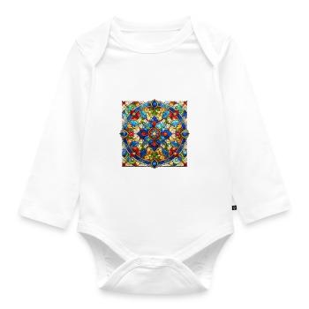 Vitrail artiste Vitrail Art - Body Bébé bio manches longues - blanc - Devant