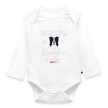 Border Collie Gifts - Baby Bio-Langarm-Body - Weiß - Vorne