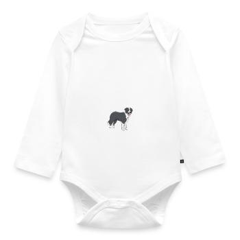 Border Collie Gifts - Baby Bio-Langarm-Body - Weiß - Vorne