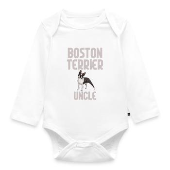 Boston Terrier Gifts - Baby Bio-Langarm-Body - Weiß - Vorne