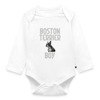 Cadeaux Boston Terrier - Body Bébé bio manches longues - blanc - Devant