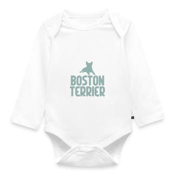 Boston Terrier Gifts - Baby Bio-Langarm-Body - Weiß - Vorne