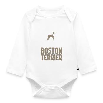 Boston Terrier Gifts - Baby Bio-Langarm-Body - Weiß - Vorne