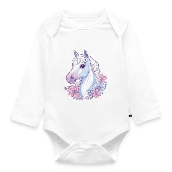 Cheval Enfants - Body Bébé bio manches longues - blanc - Devant
