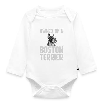 Boston Terrier Gifts - Baby Bio-Langarm-Body - Weiß - Vorne