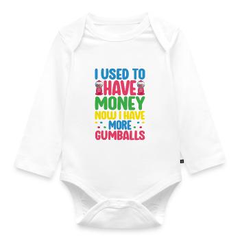 Gumball Machine Chewing Gum Machine - Organic Longsleeve Baby Bodysuit - white - Front