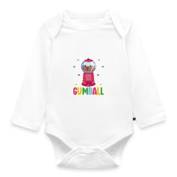 Gumball Machine Kaugummiautomat - Baby Bio-Langarm-Body - Weiß - Vorne