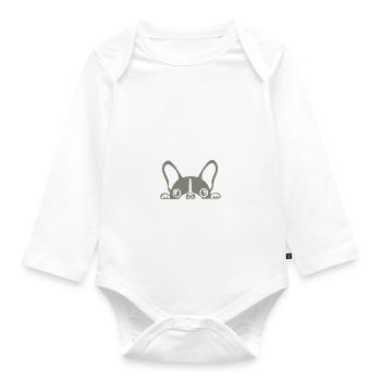 Boston Terrier Gifts - Baby Bio-Langarm-Body - Weiß - Vorne
