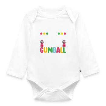 Gumball Machine Kaugummiautomat - Baby Bio-Langarm-Body - Weiß - Vorne