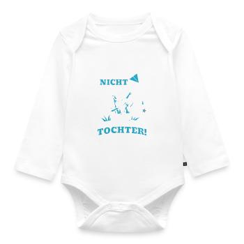Papa und Tochter - Vater Sprüche für Vaterliebe - Baby Bio-Langarm-Body - Weiß - Vorne