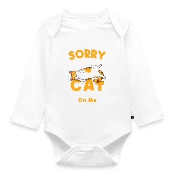 Désolé, je suis en retard, mon chat était assis sur moi Katzen - Body Bébé bio manches longues - blanc - Devant