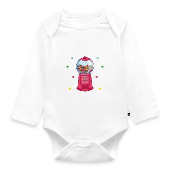 Gumball Machine Kaugummiautomat - Baby Bio-Langarm-Body - Weiß - Vorne