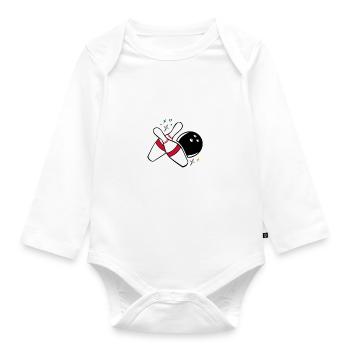 Gutter Ball Guru 4 - Baby Bio-Langarm-Body - Weiß - Vorne