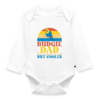 Budgie Gift - Organic Longsleeve Baby Bodysuit - white - Front