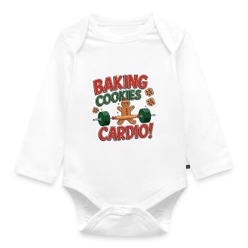 Christmas Time Cookies Gingerbread Baking - Organic Longsleeve Baby Bodysuit - white - Front