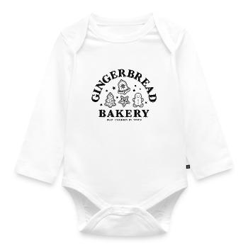 Weihnachten Gingerbread Bakery Lebkuchen Plätzchen - Baby Bio-Langarm-Body - Weiß - Vorne