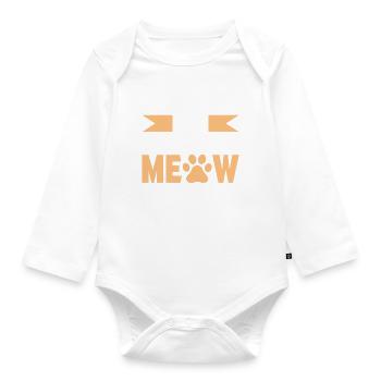 Cat Dad Gifts - Baby Bio-Langarm-Body - Weiß - Vorne