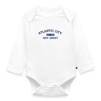 Atlantic City - New Jersey - Fondée en 1854 - Amérique - Body Bébé bio manches longues - blanc - Devant