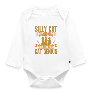 Cadeaux de grand-mère chat - Body Bébé bio manches longues - blanc - Devant