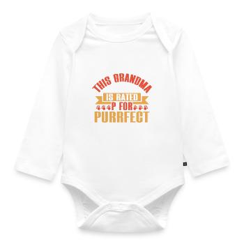 Cadeaux de grand-mère chat - Body Bébé bio manches longues - blanc - Devant