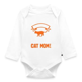 Cat Mom Gifts - Baby Bio-Langarm-Body - Weiß - Vorne